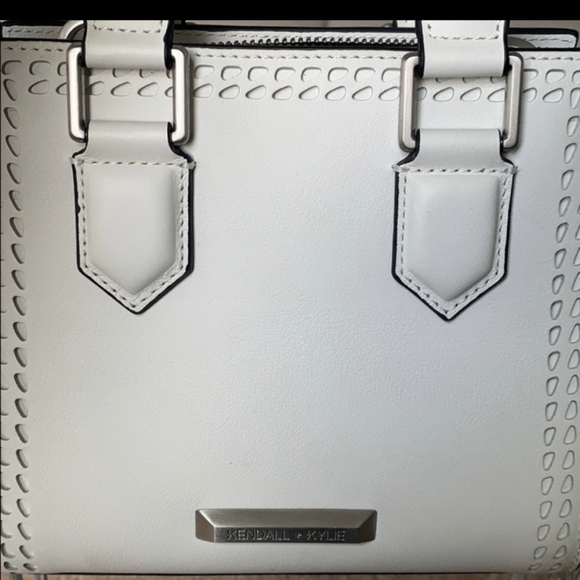 NWT Kendall & Kylie Leather Fringe Mini White Handbag Bag Purse $450 - Picture 3 of 7